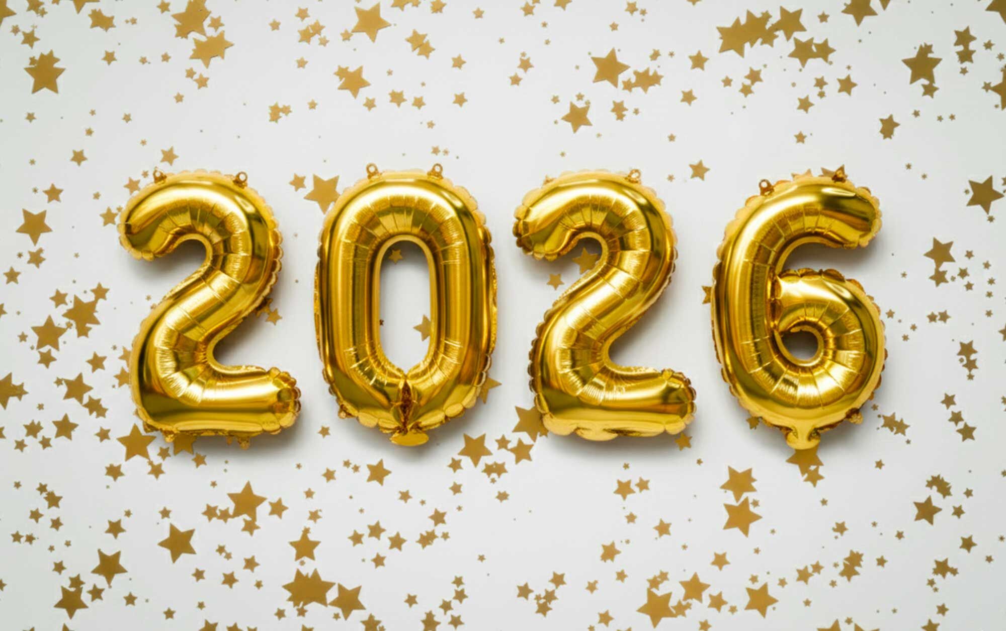 le chiffre 2026 en ballon or